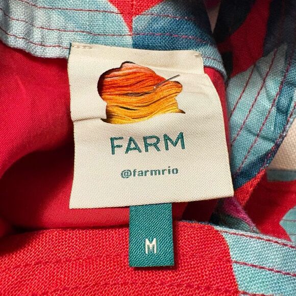 FARM Rio Summer Foliage Linen Mini Dress Size M - Picture 10 of 10